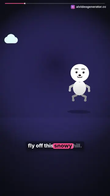 Penguin tries to fly off snowy hill and learns sliding is fun