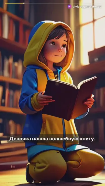 Девочка и волшебная книга с живыми буквами