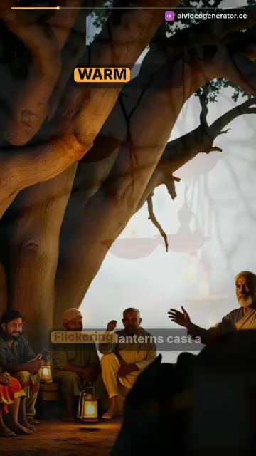 Village Night Magic Storytelling Scene